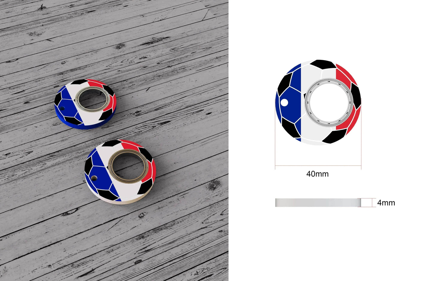 Creative Soccer World Teams Fidget Spinner Anti-Anxiety Relieves Stress Toy Keychain