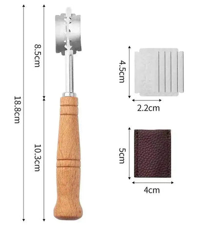 Creative Style Wooden Handle Arc Bread Stainless Steel Cutter Knife