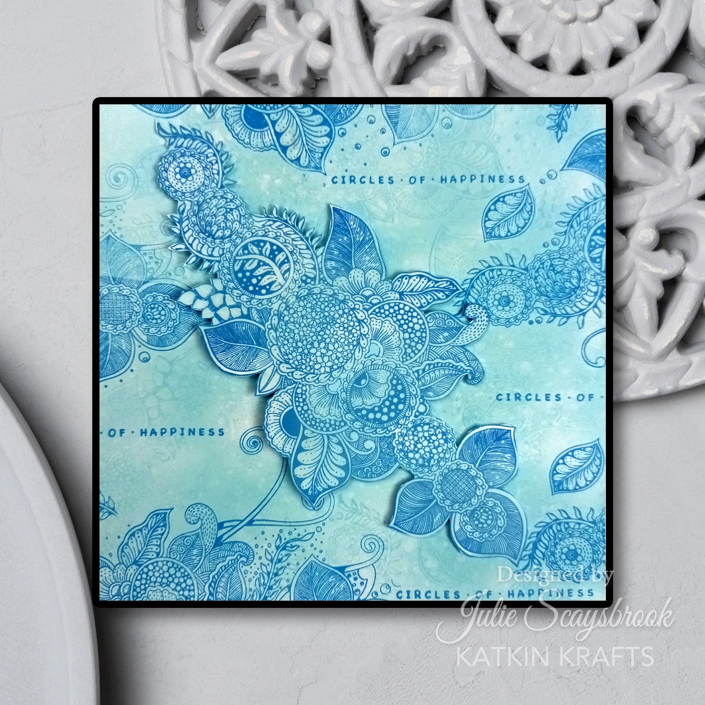Katkin Krafts Cercles du Bonheur Ensemble de Timbres Transparents 6 po x 8 po