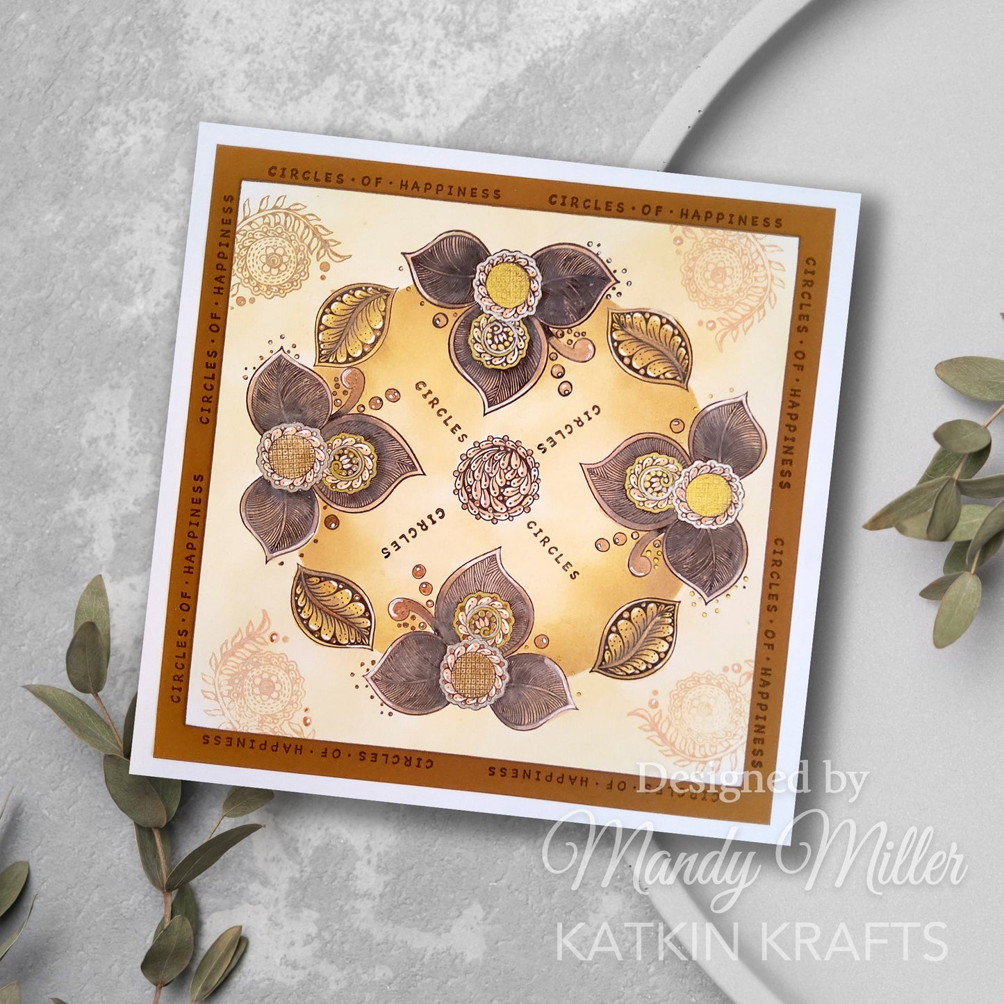 Katkin Krafts Cercles du Bonheur Ensemble de Timbres Transparents 6 po x 8 po
