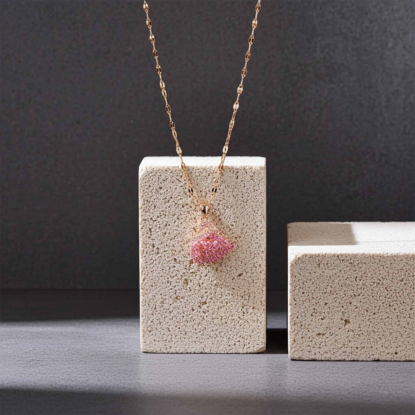 Swan Necklace Pendant & Ear Studs