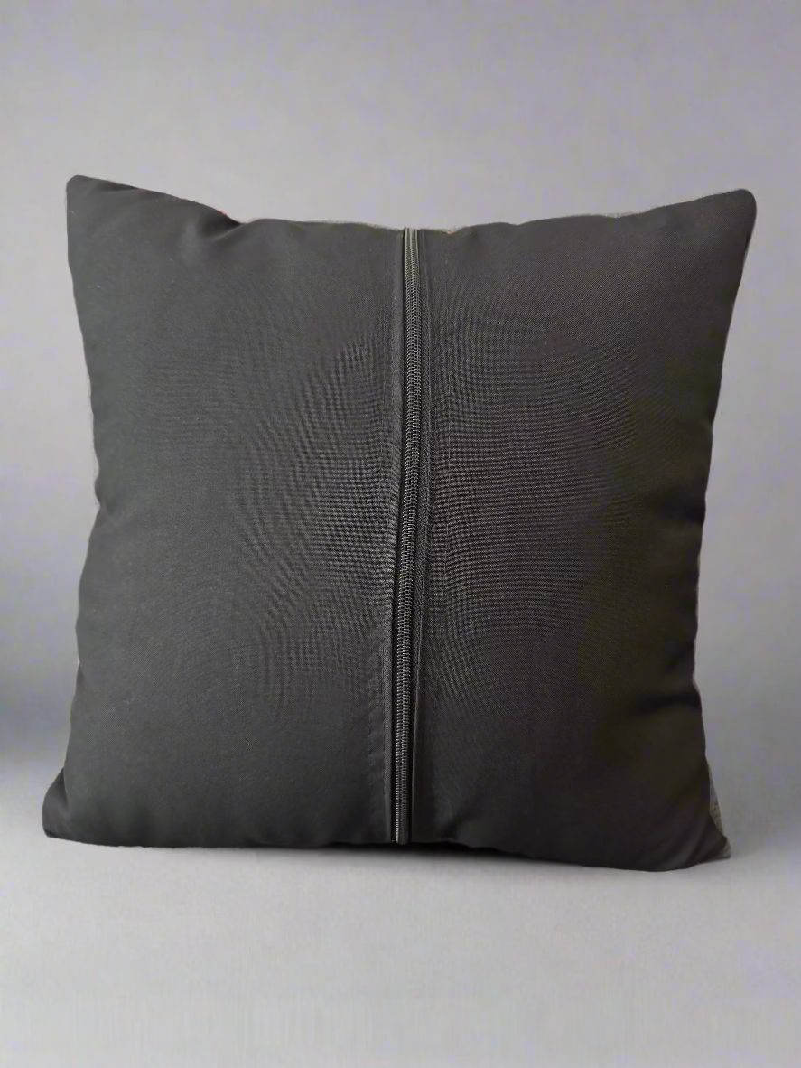 Tatreez Cushion Cover - Green with Orange | 16x16" Palestinian Embroidery