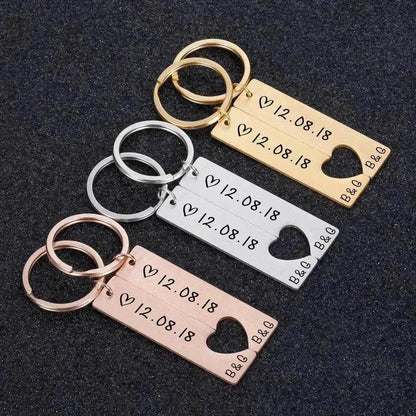 Customized Couples Electroplating Keychain