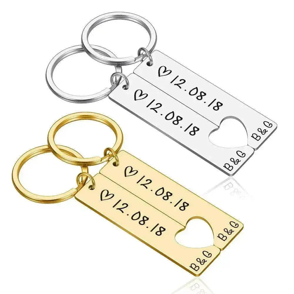 Customized Couples Electroplating Keychain