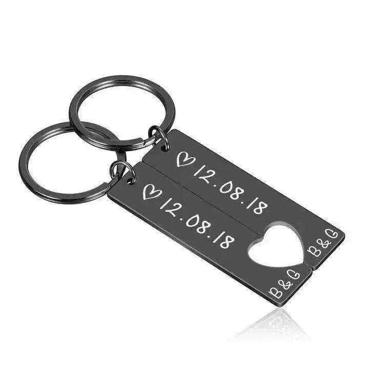 Customized Couples Electroplating Keychain