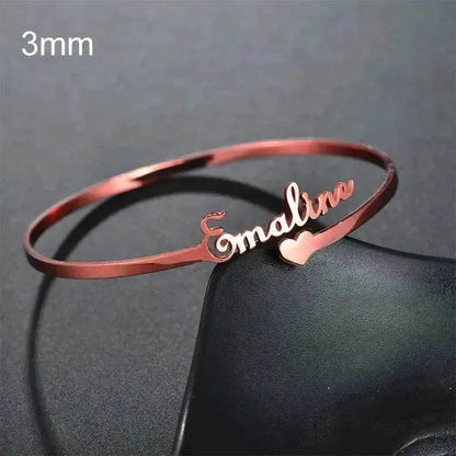 Customized Name Bracelet Personalized Custom Bangles Stainless Steel Jewelry