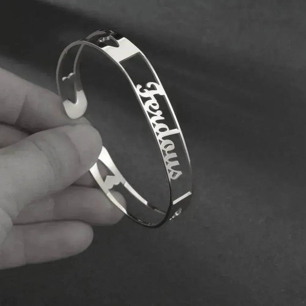 Customized Name Bracelet Personalized Custom Bangles Stainless Steel Jewelry