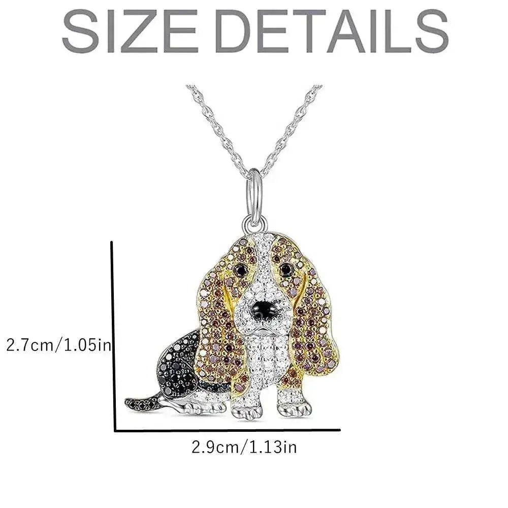 Joli collier pendentif Chien Basset