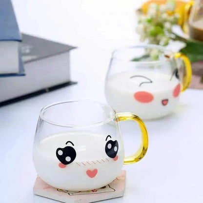 Cute Glass Expression Coffee Cup Mug