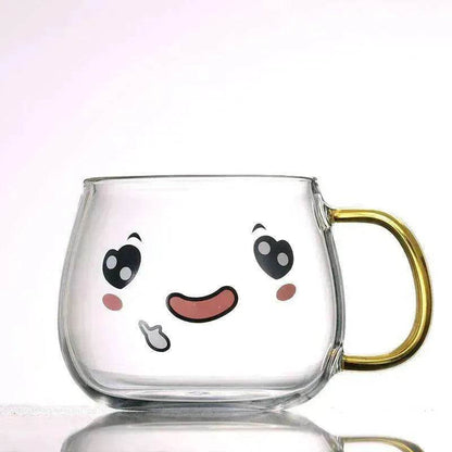 Cute Glass Expression Coffee Cup Mug