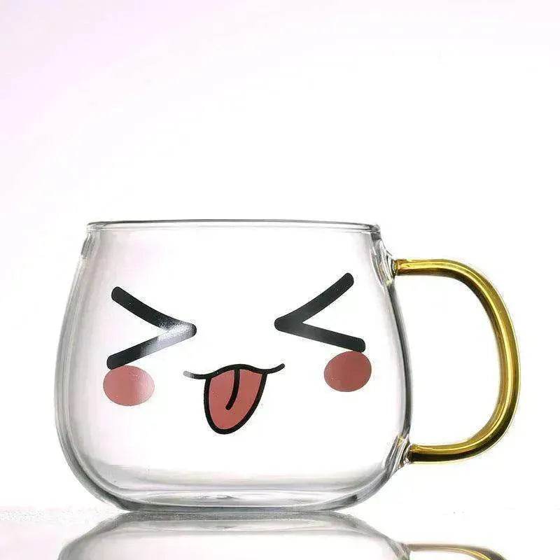 Cute Glass Expression Coffee Cup Mug