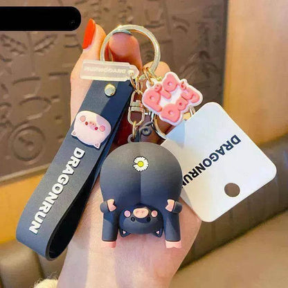 Cute Original Pig Chrysanthemum Keychain Trend Keychain