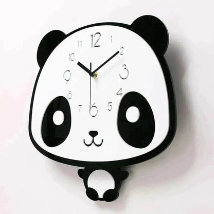 Cute swinging panda wall clock