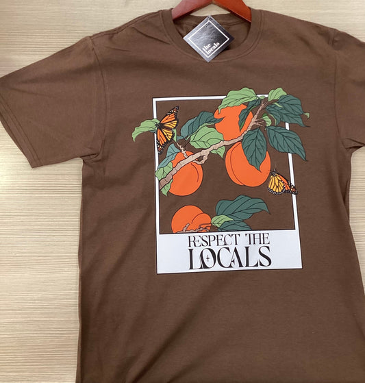 Respect the Locals Peaches Brown T-Shirt