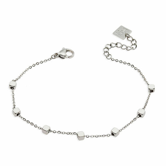 DARBY: Bracelet en argent perlé carré