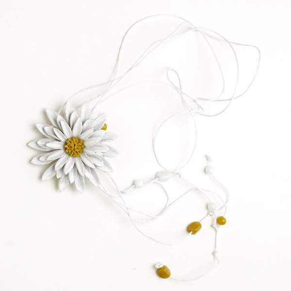 Leather Flower Necklace