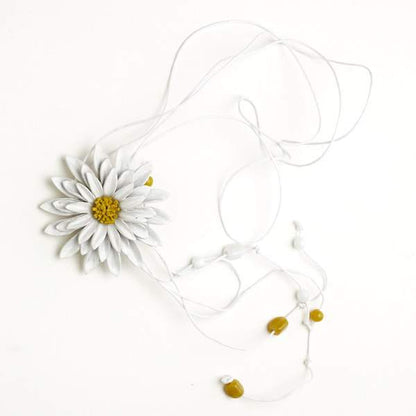 Leather Flower Necklace