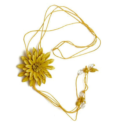 Leather Flower Necklace