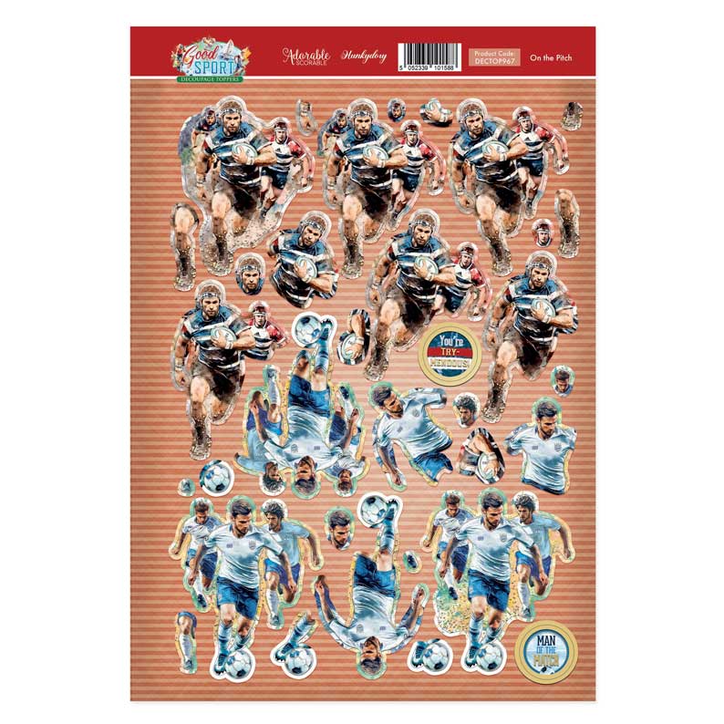 On the Pitch Decoupage Topper Sheet