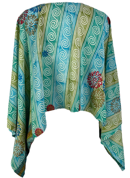KERRI  PRC6537 Avatar Pure Silk Kimono-Sleeved Top