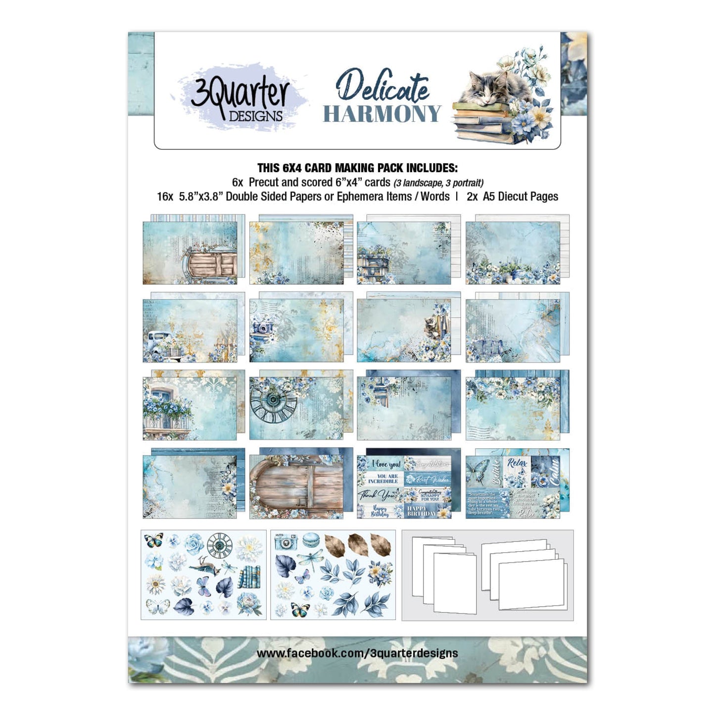 3Quarter Designs Delicate Harmony 6x4 Card Pack