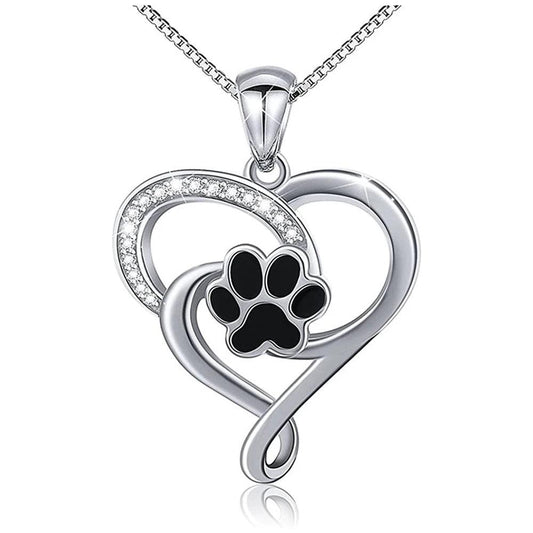 Collier Cœur Empreintes de Chien