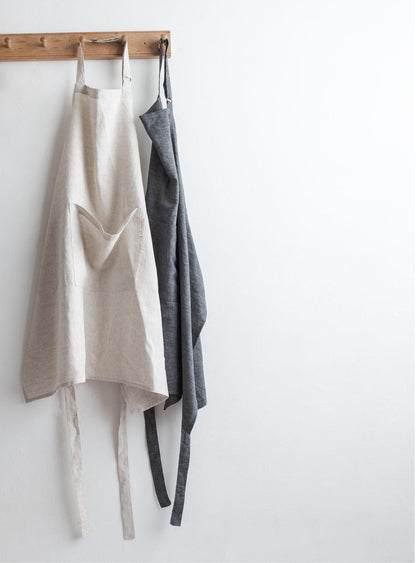 Adjustable Linen Apron - Oatmeal