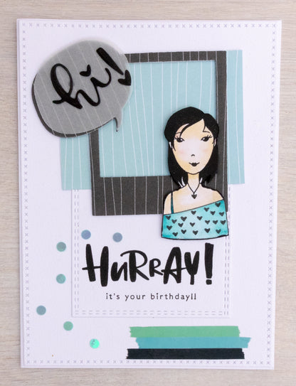 Karin Joan Clear Stamp Eng.Text Missees Collection 65x210mm nr.09