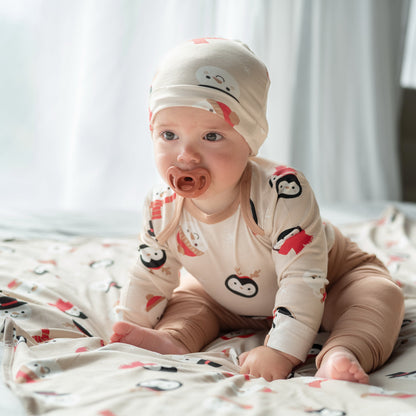 Bamboo L/S Onesie (Snowy Faces Print)
