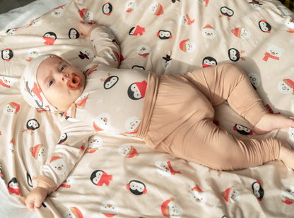 Bamboo Swaddle Blanket (Snowy Faces Print)