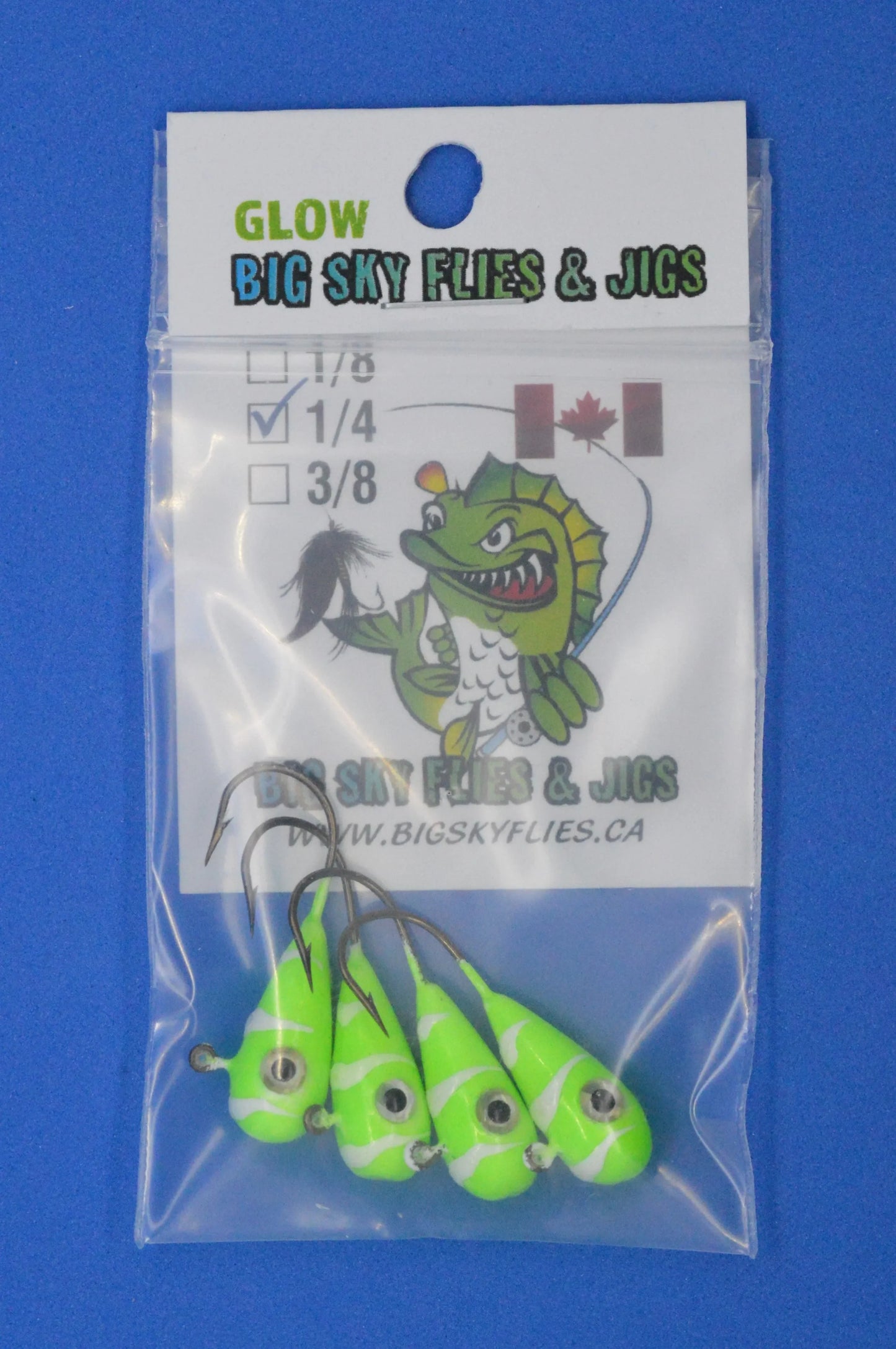 🍁Big Sky Kaleidoscope 1/4oz Glow Jigs 4/pack