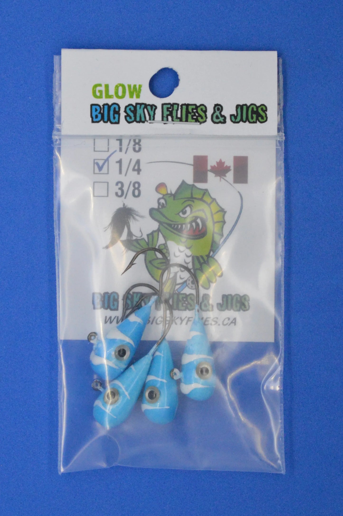 🍁Big Sky Kaleidoscope 1/4oz Glow Jigs 4/pack