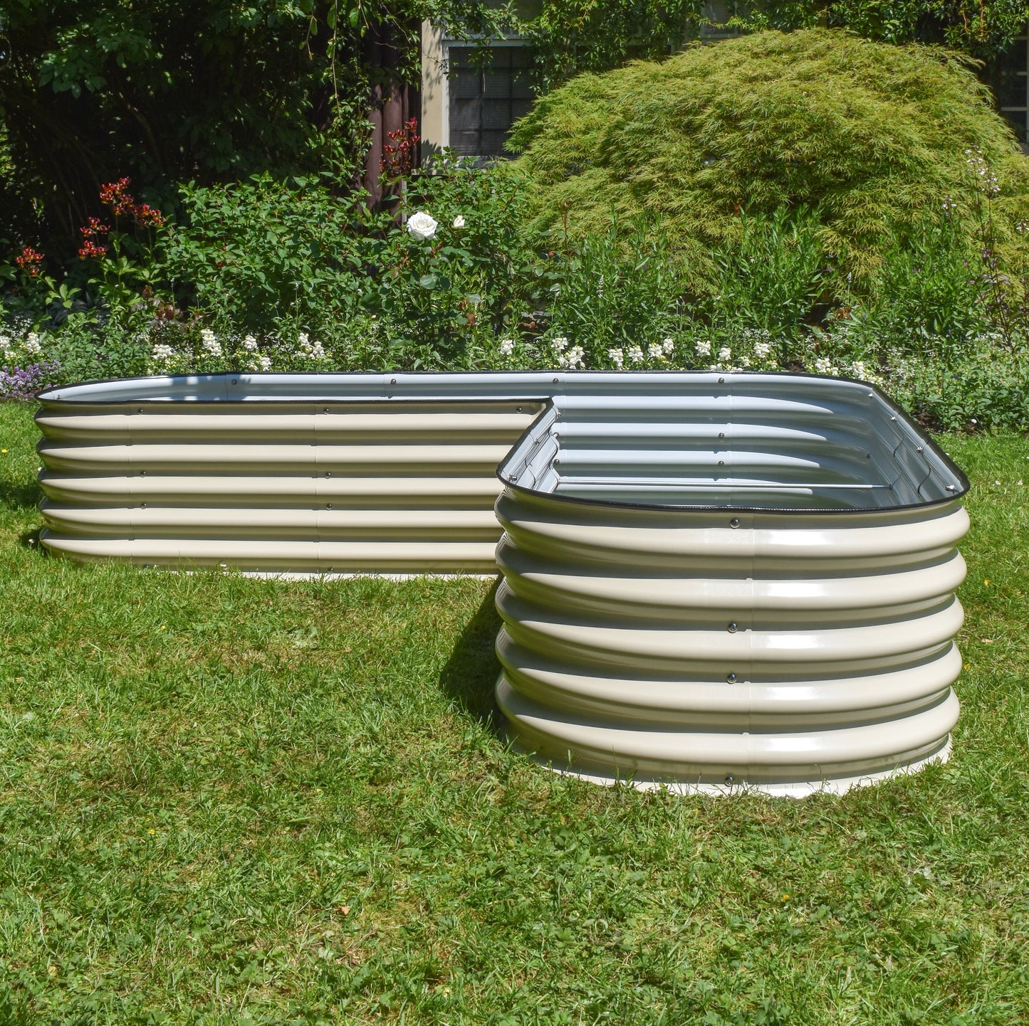 Kit de bac de jardin en L de 43 cm de haut