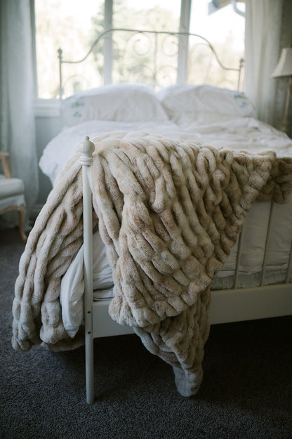 Caramel Swirl Double-sided Minky Blanket