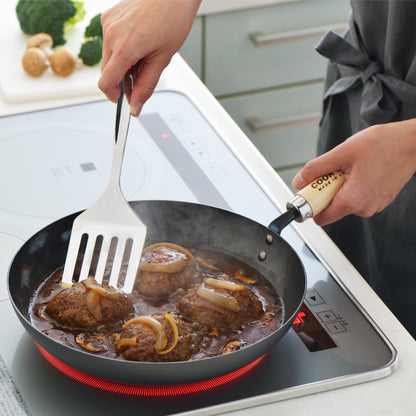 Yoshikawa Cook-Pal Ren 28cm Nitrided Carbon Steel Deep Frying Pan