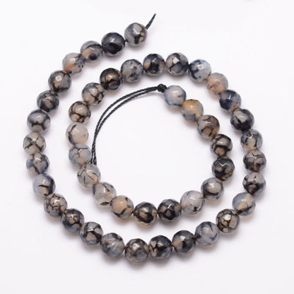 Dragon Vein Faceted Gemstone Bead