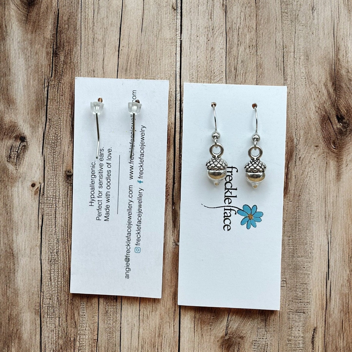 Boucles d'oreilles simples glands – Boucles d'oreilles minimalistes inspirées de l'automne en métaux mélangés