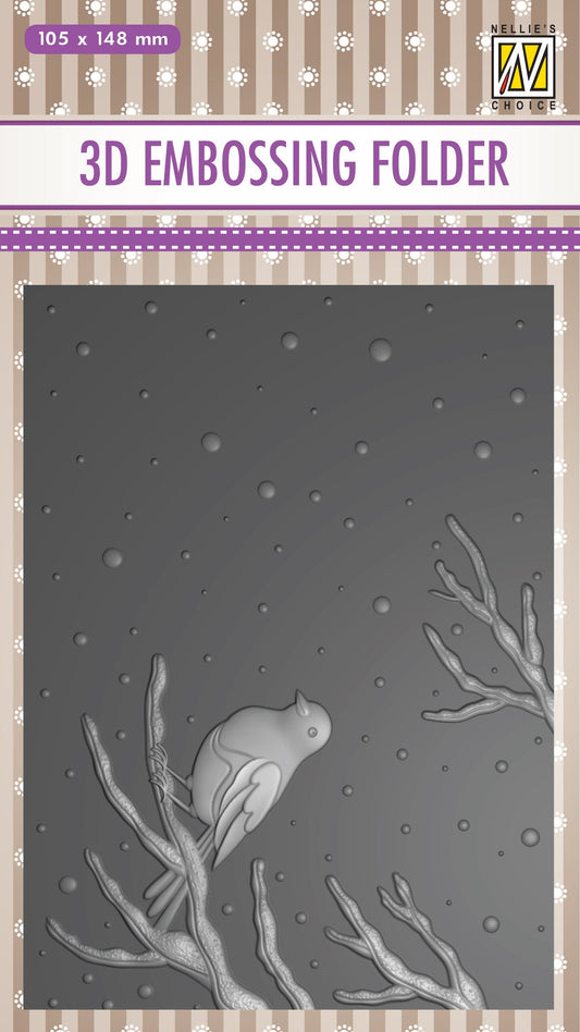 3D Embossing Folder - Bird on Branch
