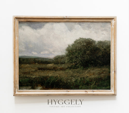 Impression d'art Paysage vintage vert foncé L0131