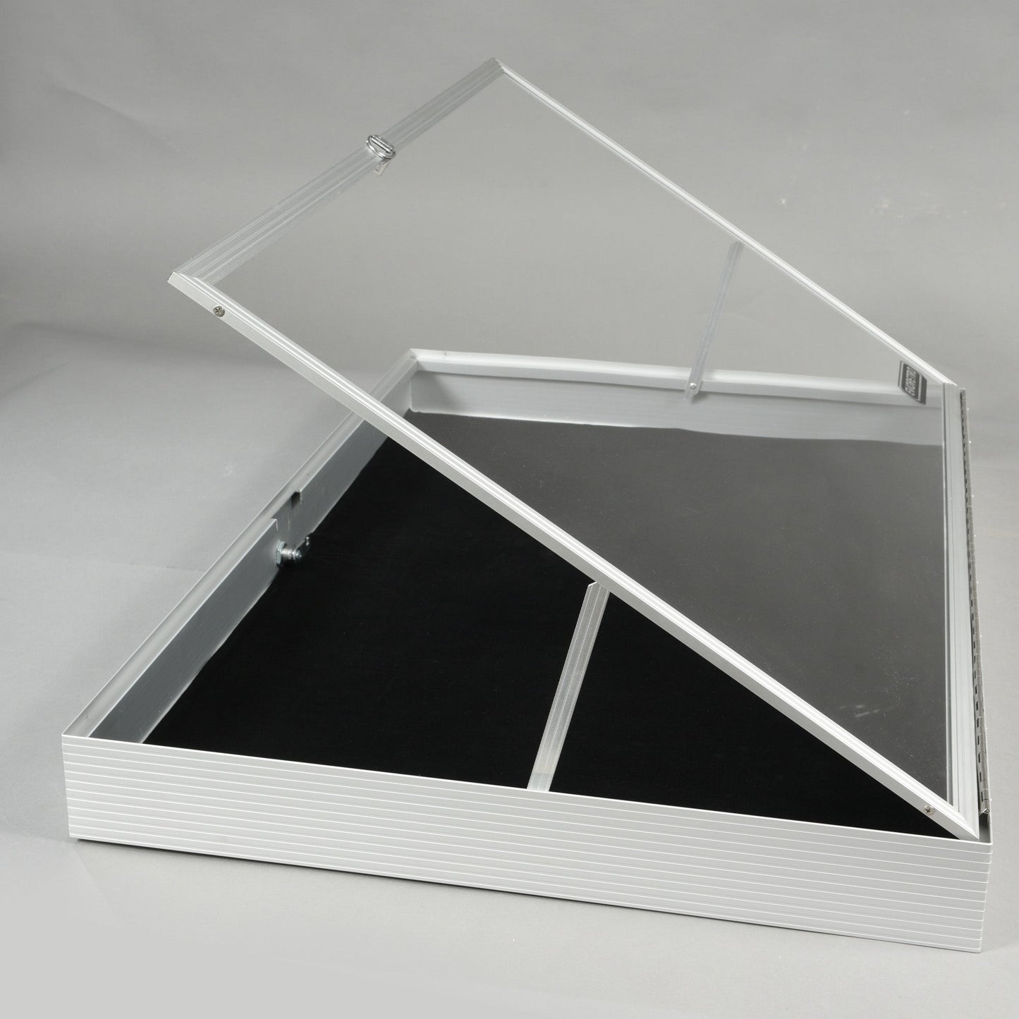 EVORETRO Lockable Aluminum Display Case 36 x 24 x 4" Silver– Secure Showcase for Collectibles