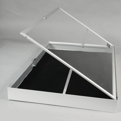 EVORETRO Lockable Aluminum Display Case 36 x 24 x 4" Silver– Secure Showcase for Collectibles