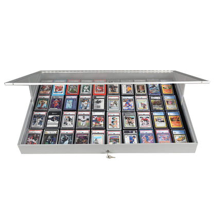 EVORETRO Lockable Aluminum Display Case 36 x 24 x 4" Silver– Secure Showcase for Collectibles