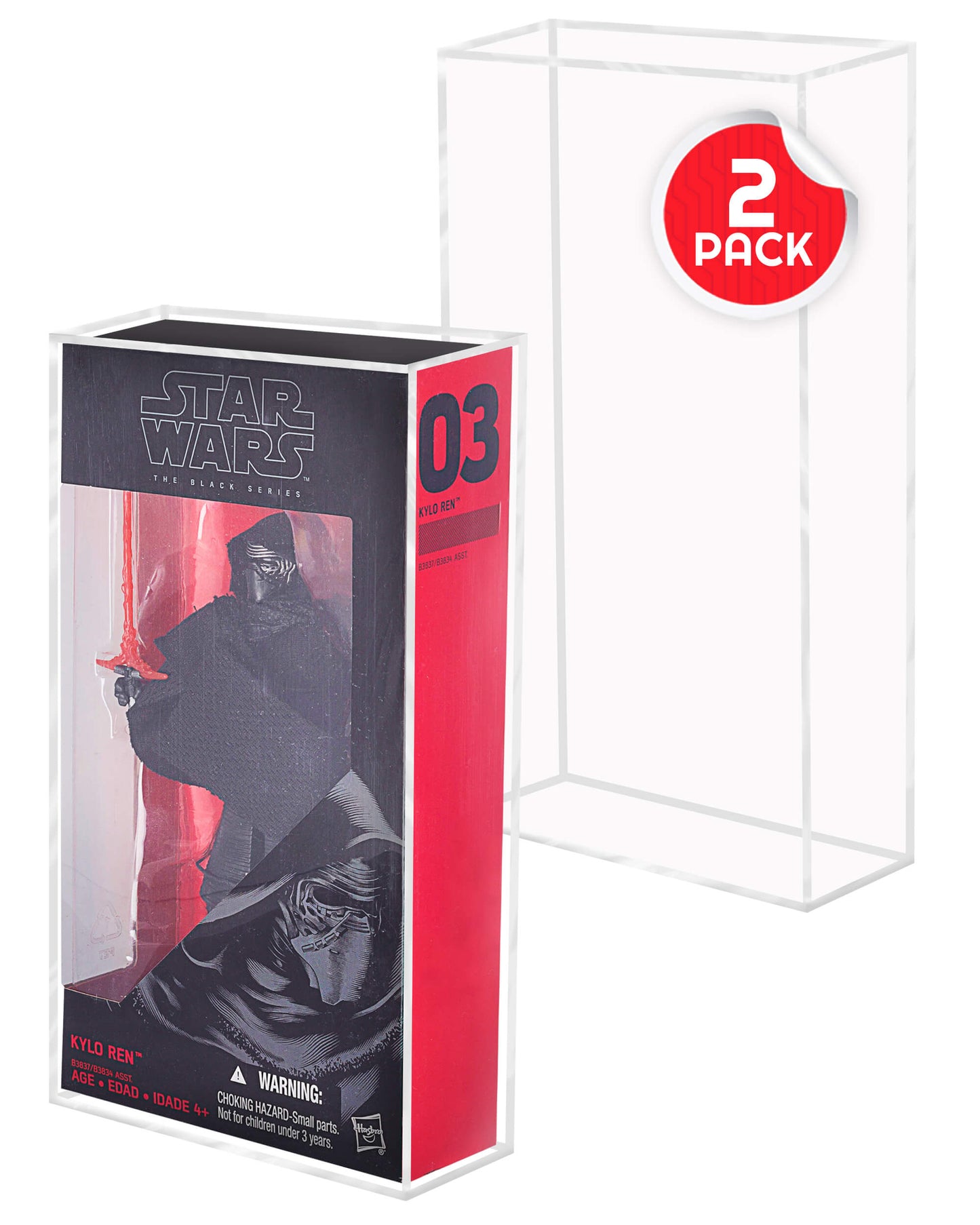 Boîtier en acrylique pour figurines Hasbro Star Wars Black Series de 6" - Lot de 2