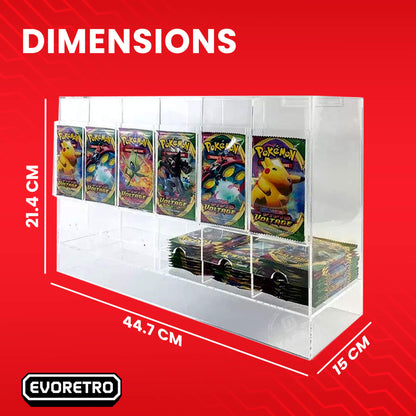 EVORETRO Acrylic Display Stand for Booster  DispenserPacks – Retail Counter Unit with Top Shelf