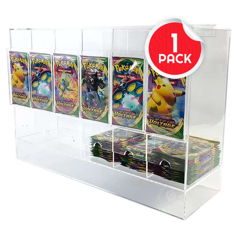 EVORETRO Acrylic Display Stand for Booster  DispenserPacks – Retail Counter Unit with Top Shelf