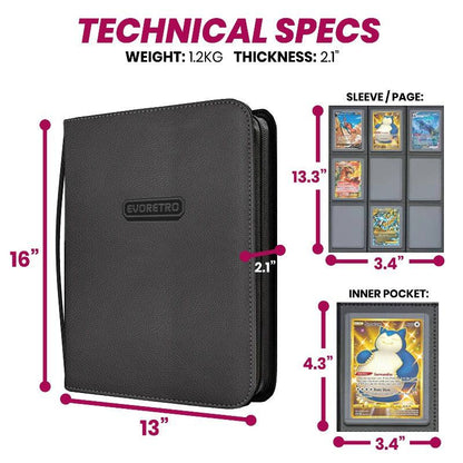 EVORETRO Top Loader Binder 3x3 216 Card holder