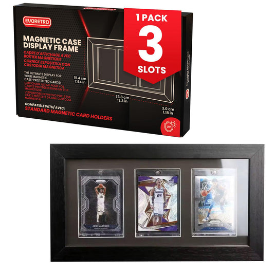 EVORETRO Wooden Display Frame for Cards, Magnetic holder