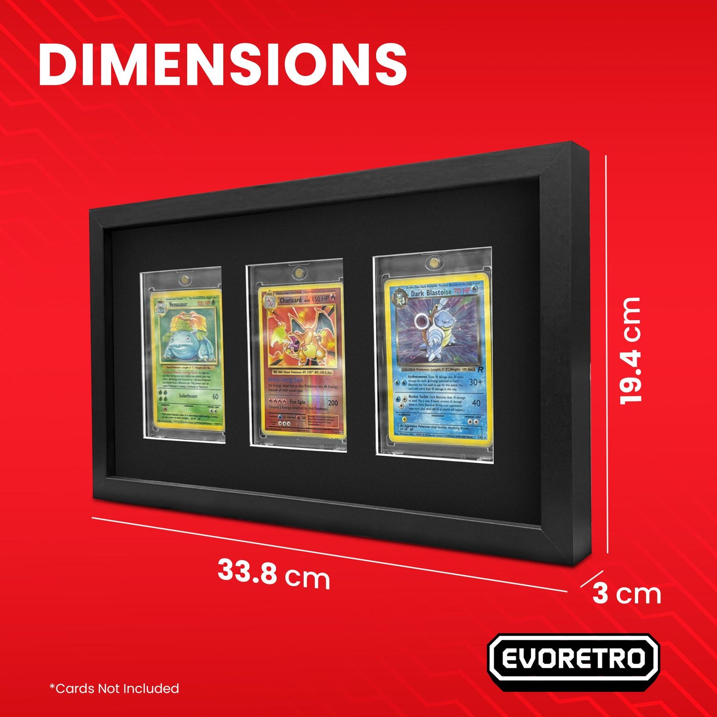 EVORETRO Wooden Display Frame for Cards, Magnetic holder