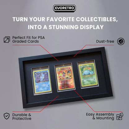 EVORETRO Wooden Display Frame for Cards, Magnetic holder