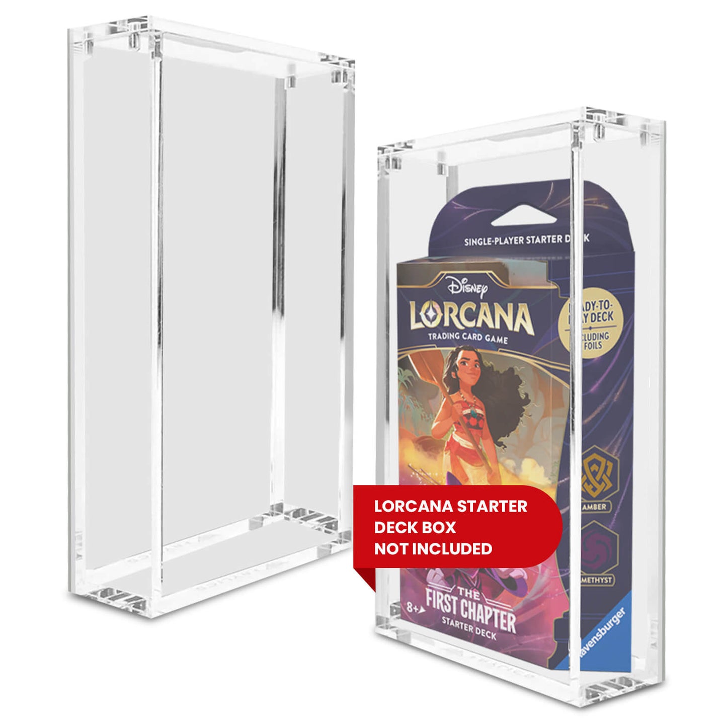 1x EVORETRO Acrylic Display Case for Lorcana Starter Deck Protective Box